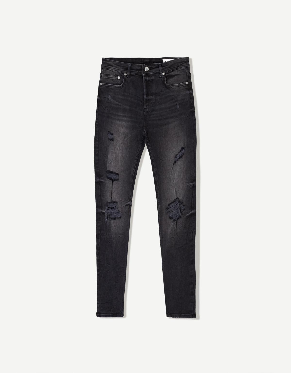 버쉬카 스트리트 데님 Super skinny ripped jeans 0333/220 BLACK - 상품 이미지