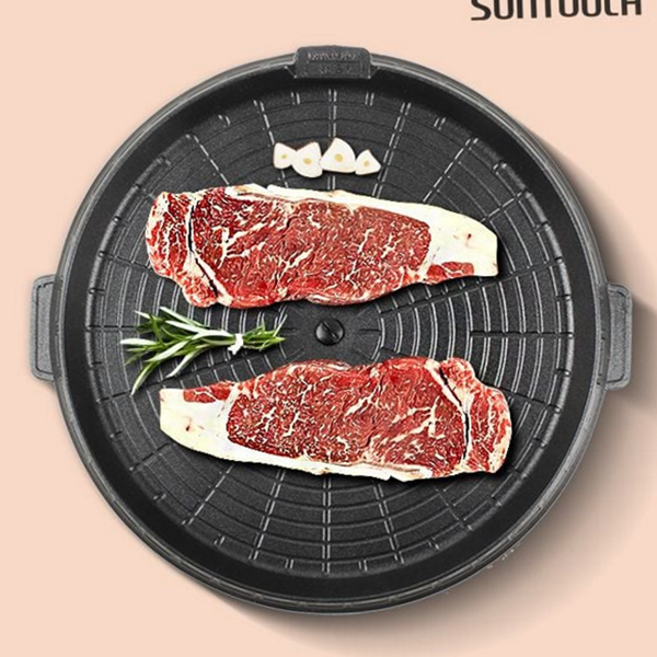 알루미늄 원형 불판 코팅 고기 불판 삼겹살 구이판 - 메인 이미지