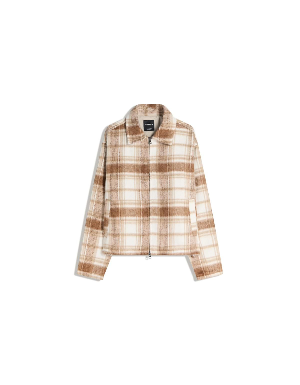 버쉬카 체크 패턴 박시핏 테일러드 재킷 6862/710 BROWN - 메인 이미지