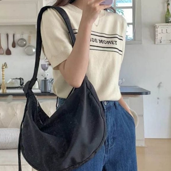 베이직 여성 숄더백 반달 데일리 숄더백 가벼운 캐주얼 - 상품 이미지