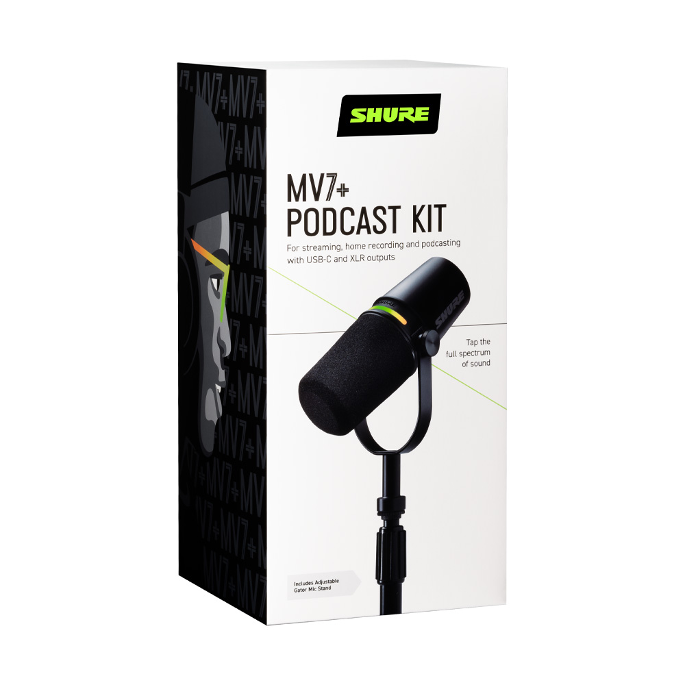 [SHURE] 슈어 MV7+ Podcast Kit 슈어 팟캐스트 XLR, USB-C 하이브리드 듀얼 마이크 키트 (스탠드 포함) (암스탠드 증정) - 상세 이미지 4