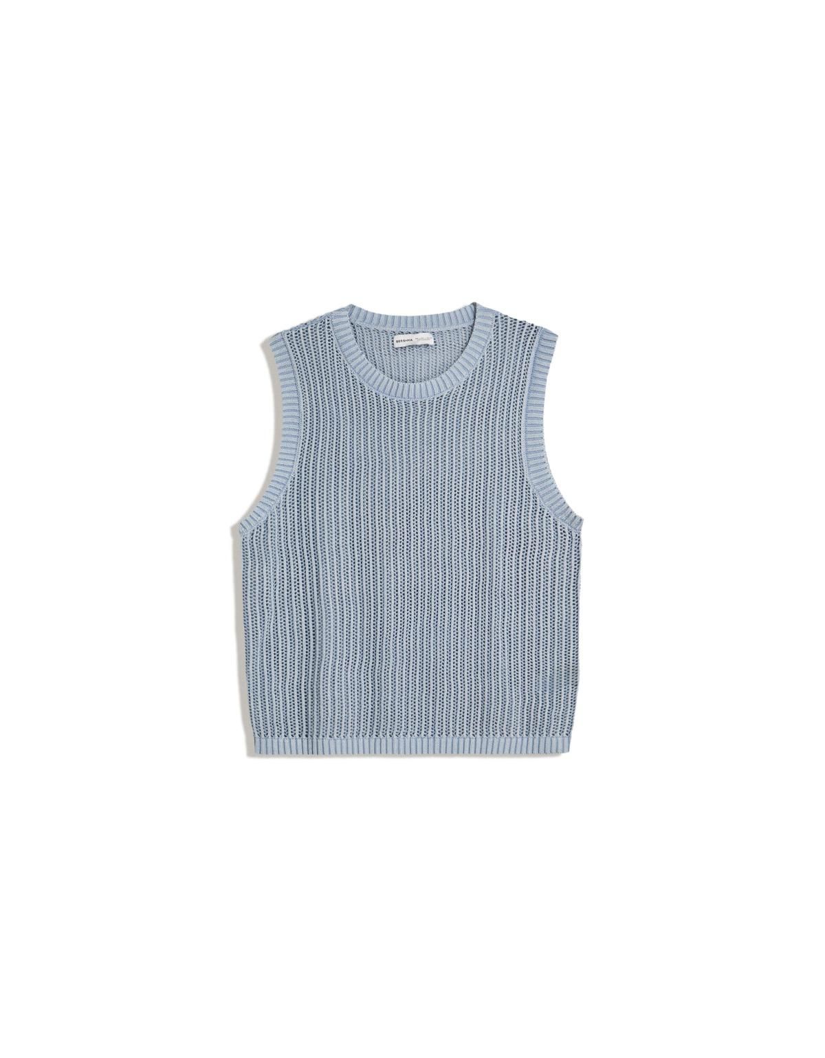 버쉬카 페이드 효과 니트 베스트 8631/715 BLUE - 메인 이미지