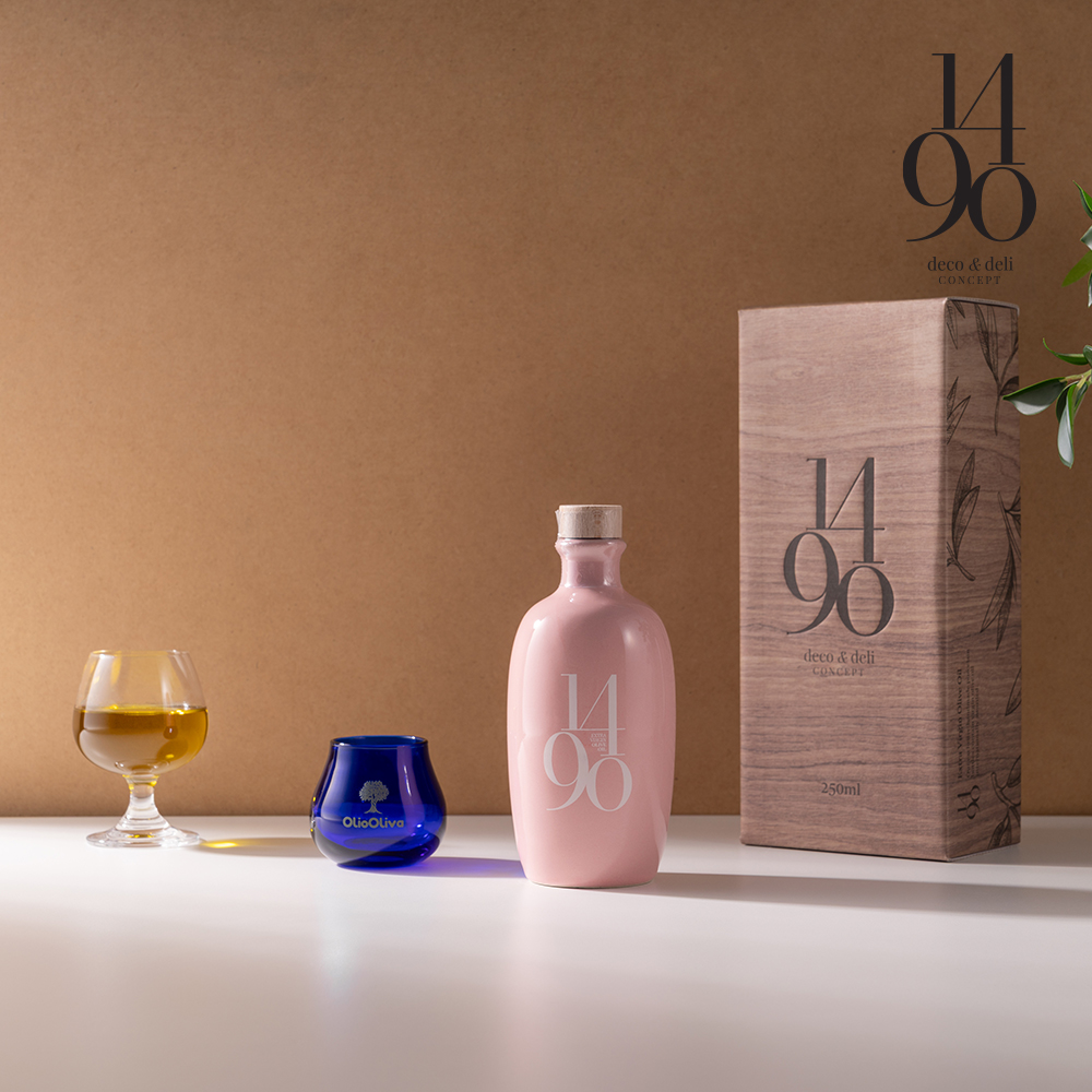1490 파하레라 올리브오일 250ml 공인 시음잔 선물세트, 쇼핑백(대) 동봉 - 상품 이미지