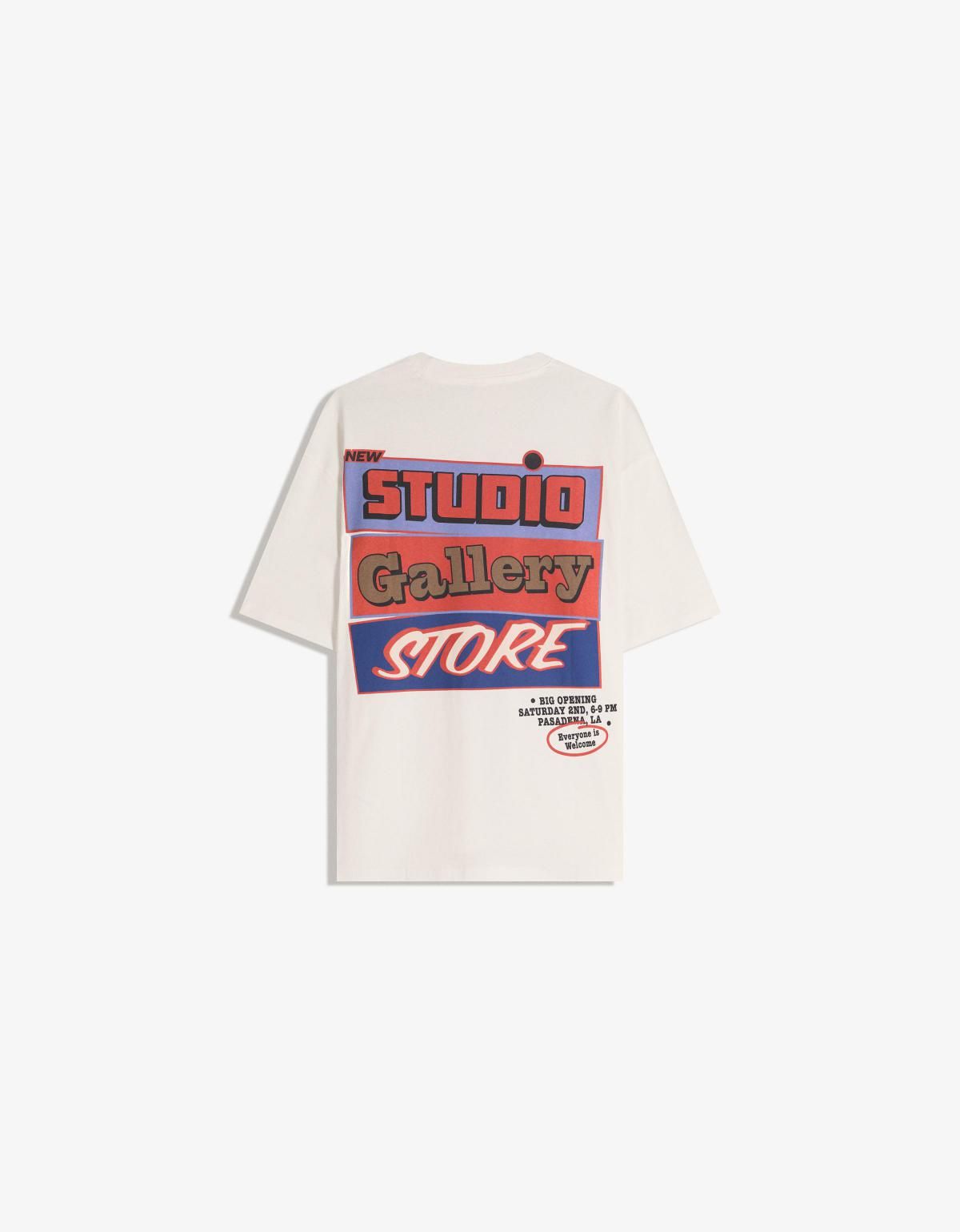 버쉬카 프린트 오버사이즈 그래픽 반팔 티셔츠 8064/154 OFF WHITE - 메인 이미지
