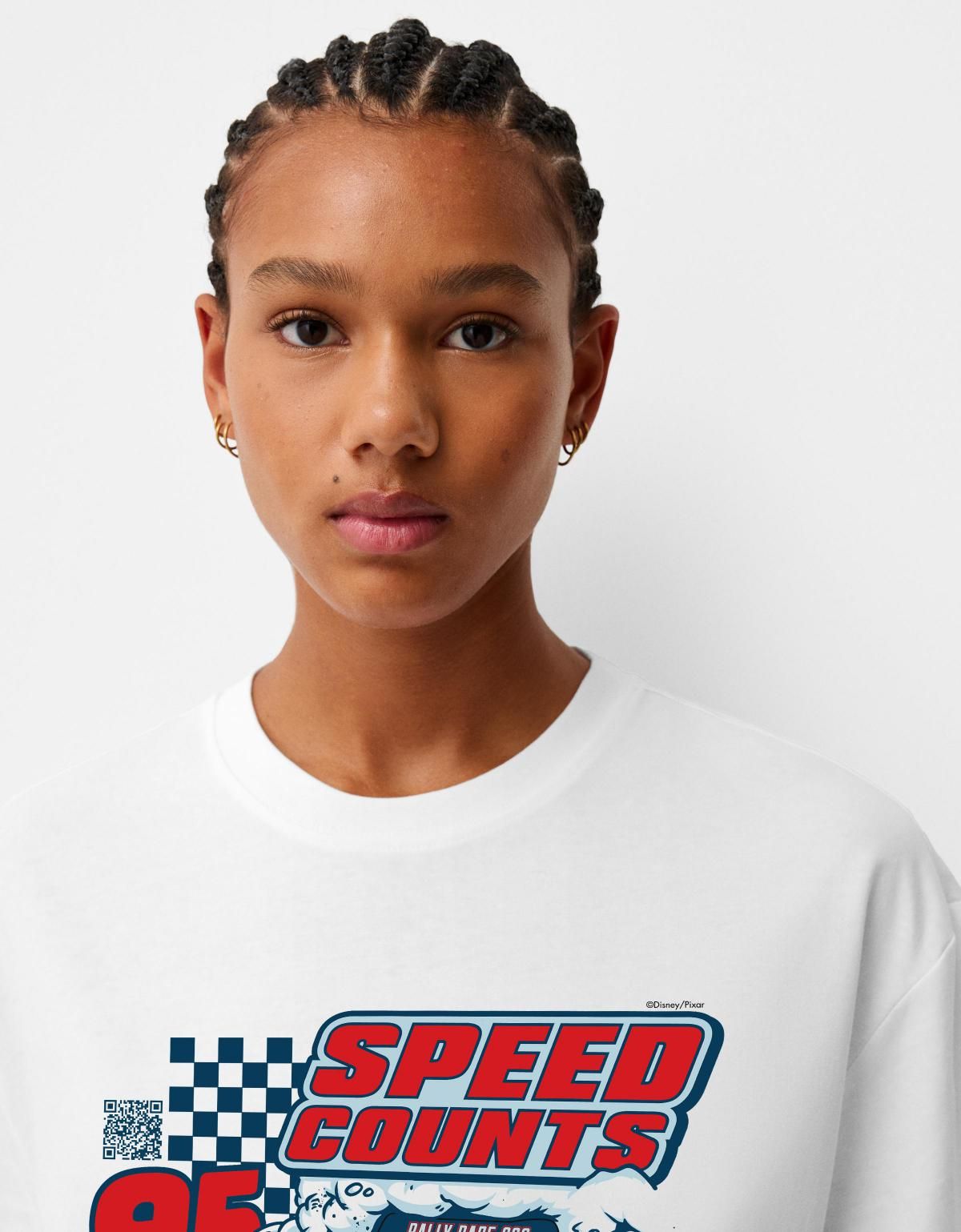 버쉬카 Cars 웨어러블 아트 반팔 티셔츠 2353/807 WHITE - 상세 이미지 4