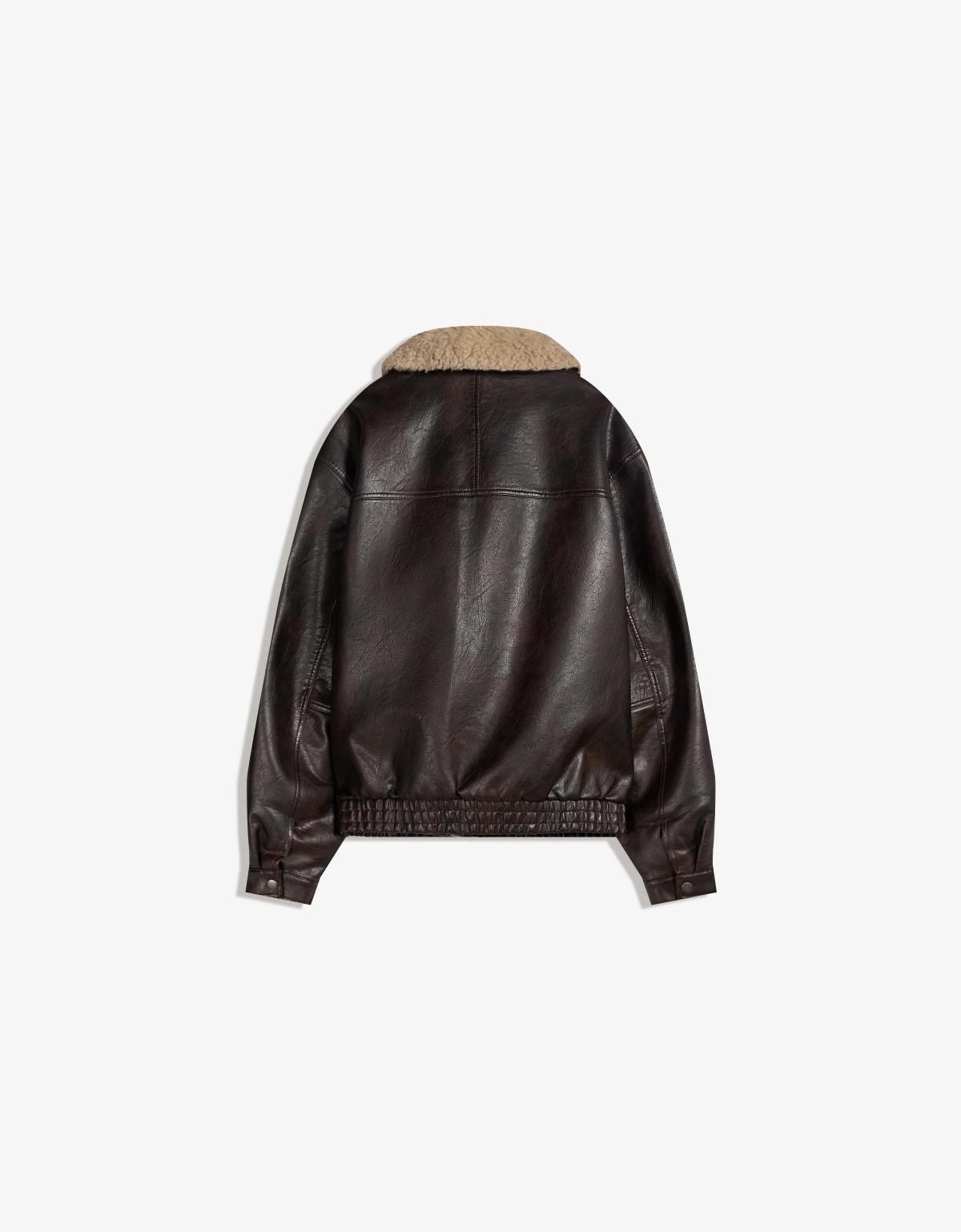 버쉬카 무톤 레더 테크니컬 보머 재킷 6817/677 BROWN - 상세 이미지 2