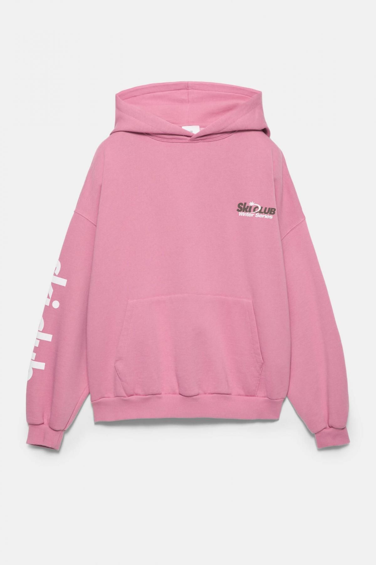 풀앤베어 그래픽 핑크 오버핏 후드티 7560/372 PINK - 상품 이미지