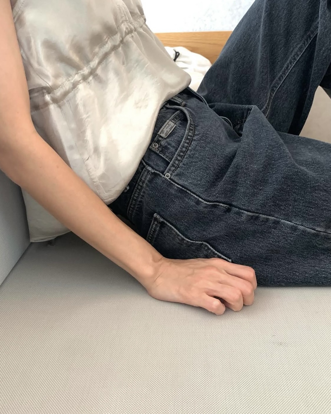 드온도 미드나잇 블루진 진청 데님 하이웨스트 딥블루진 여자 일자 청바지 - 상세 이미지 5