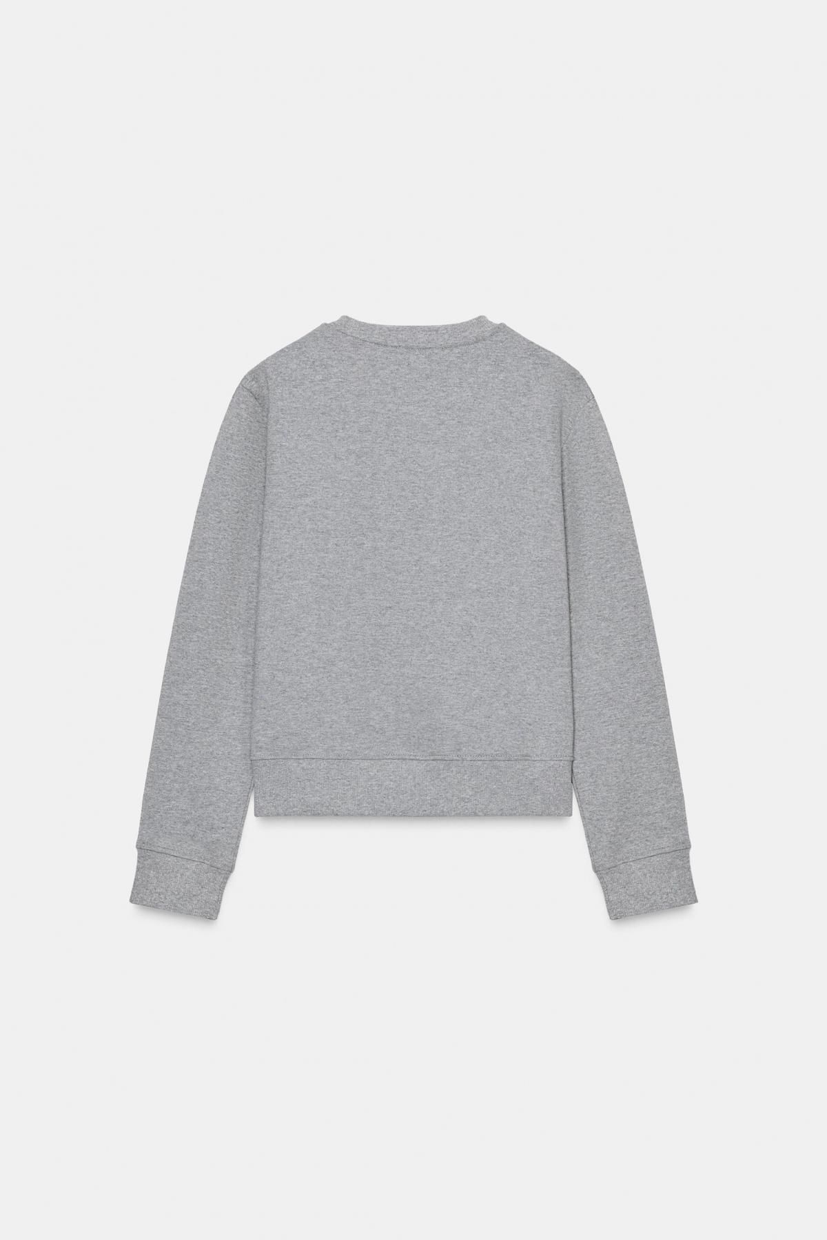 자라 베이직 라운드넥 슬로건 스웨트셔츠 5644/959 GREY MARL - 상세 이미지 4
