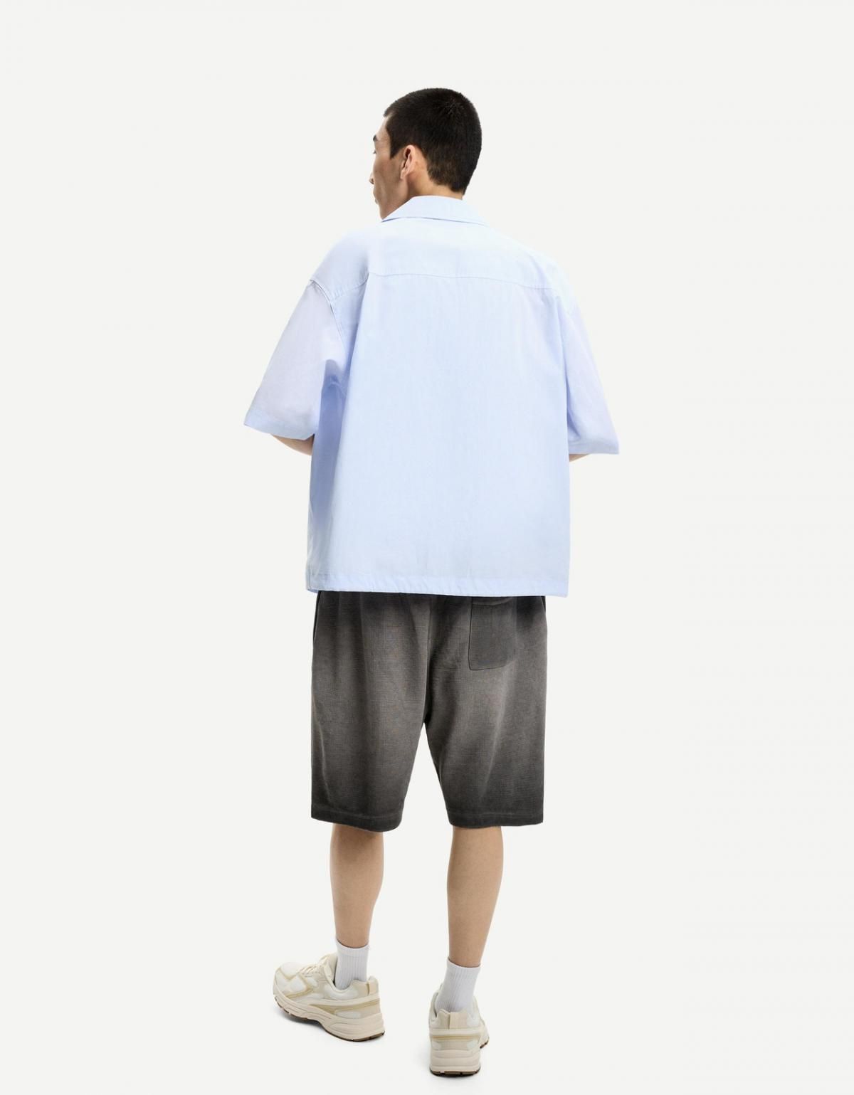 버쉬카 빈티지 페이드 와플 니트 버뮤다 반바지 8456/732 GREY - 상세 이미지 2
