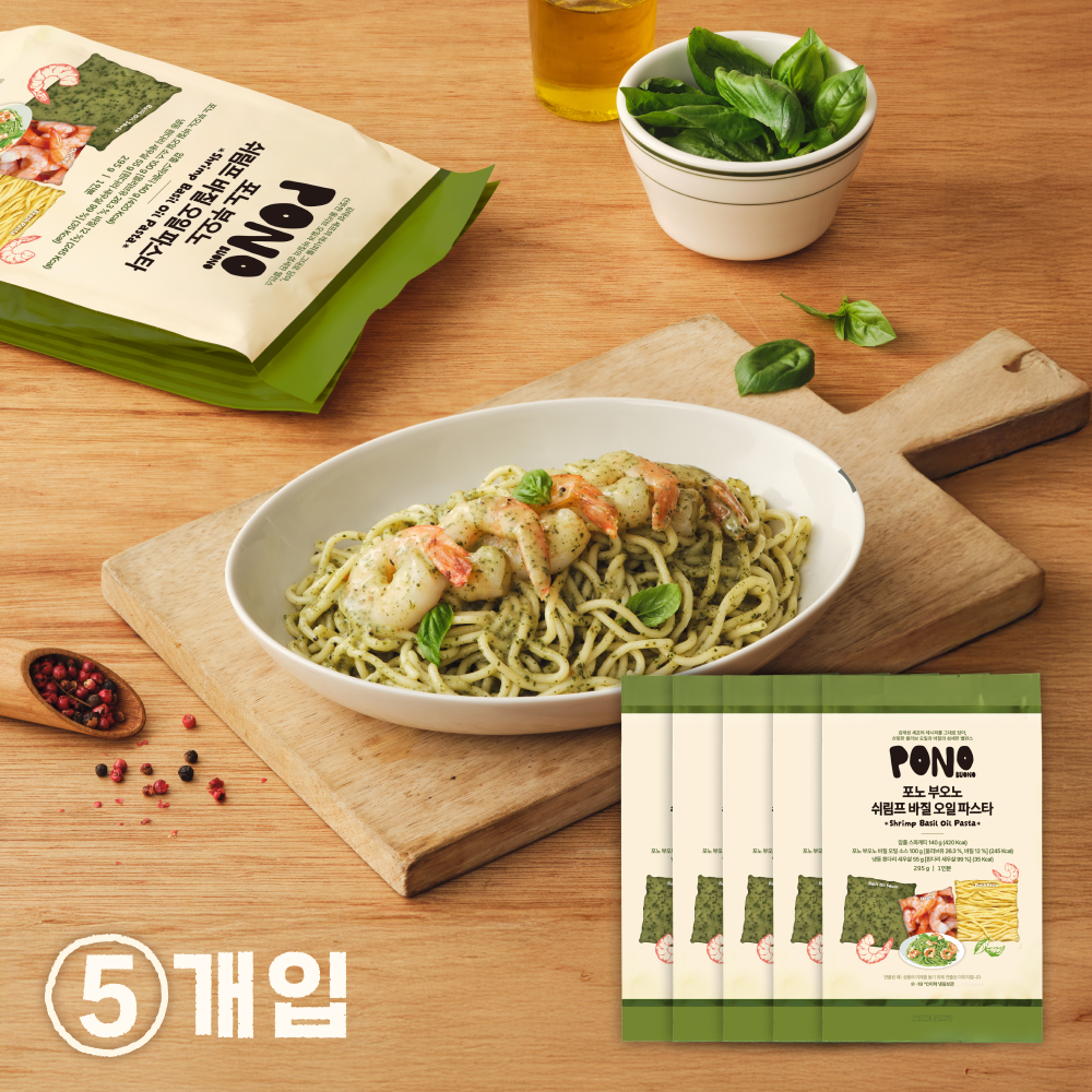 포노 부오노 히든 천재의 쉬림프 바질 오일 파스타 스파게티 냉동 밀키트 1475g, 5개 - 상품 이미지