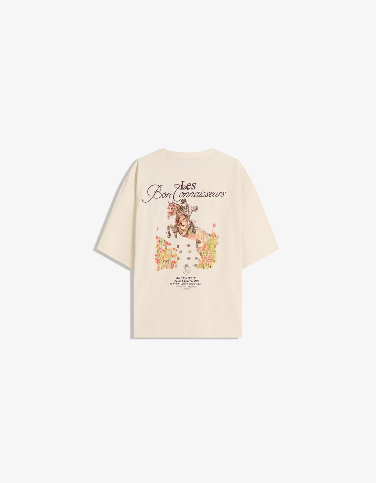 버쉬카 그래픽 자수 오버핏 반팔 티셔츠 8084/112 OFF WHITE - 메인 이미지