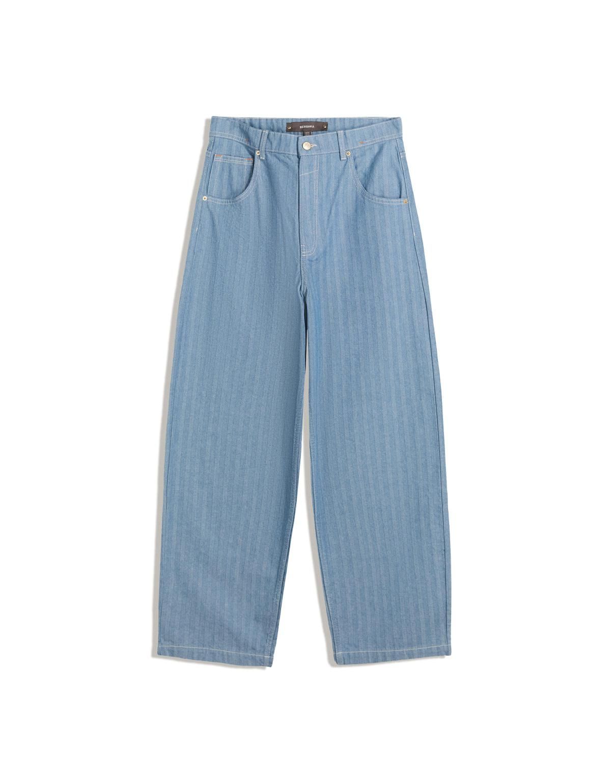 버쉬카 스트라이프 데님 슈퍼 배기 와이드핏 청바지 5340/335 LIGHT BLUE - 상세 이미지 3