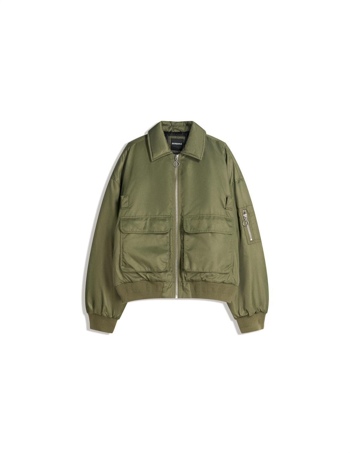 버쉬카 테크니컬 카고 포켓 오버핏 카키 봄버 재킷 6794/109 KHAKI - 상품 이미지