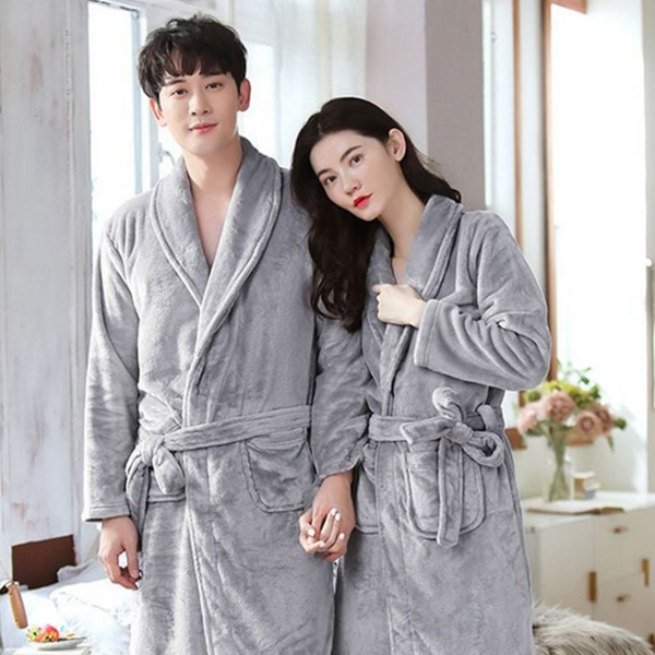 두꺼운 겨울 샤워 가운 따뜻한 극세사 샤워 가운 호텔 - 상품 이미지
