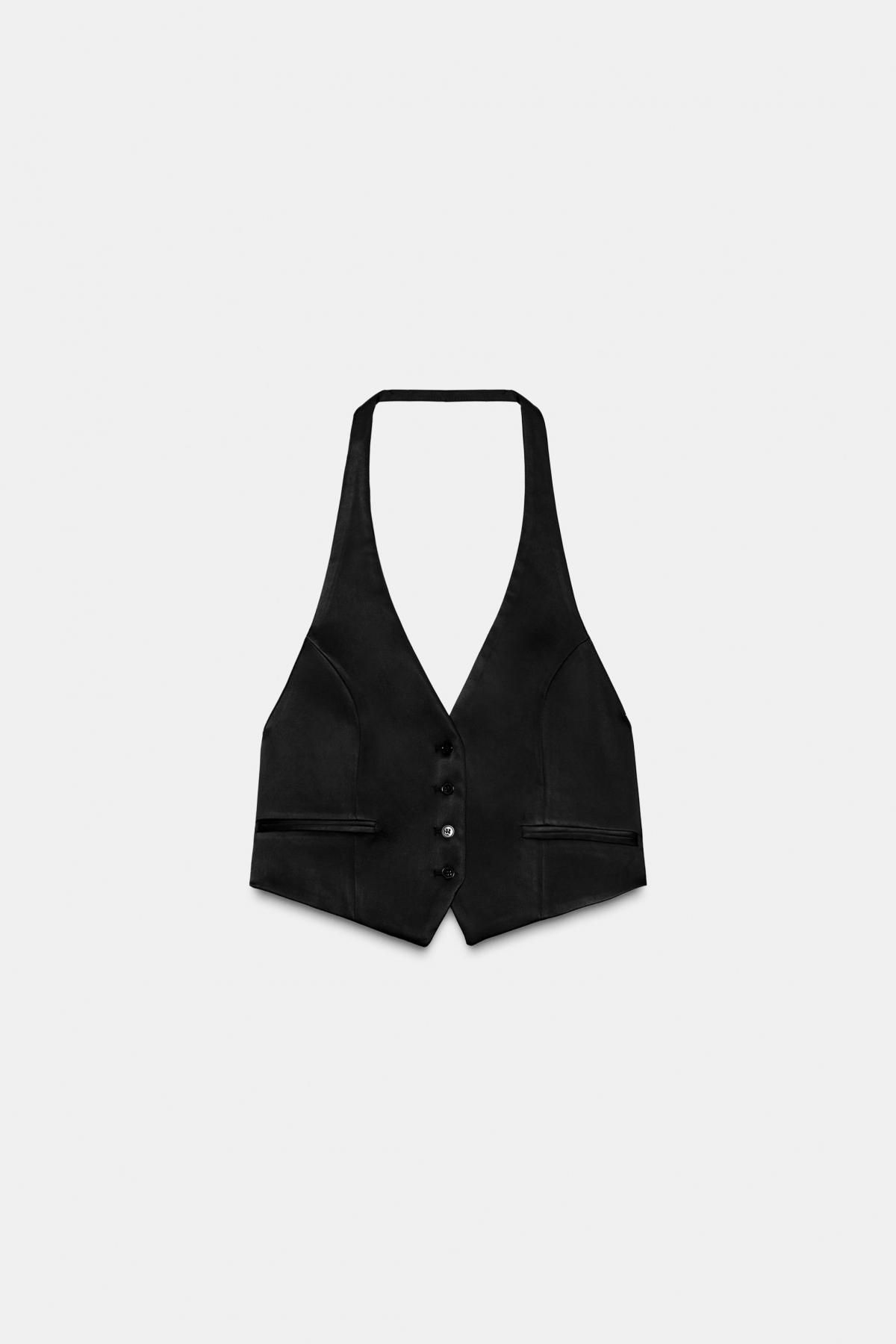 자라 오픈백 홀터넥 테일러드 베스트 1255/753 BLACK - 메인 이미지