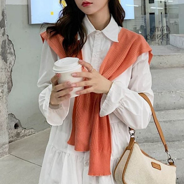 간절기 어깨 숄 가디건 동절기 레이어드 숄 겨울 - 상품 이미지