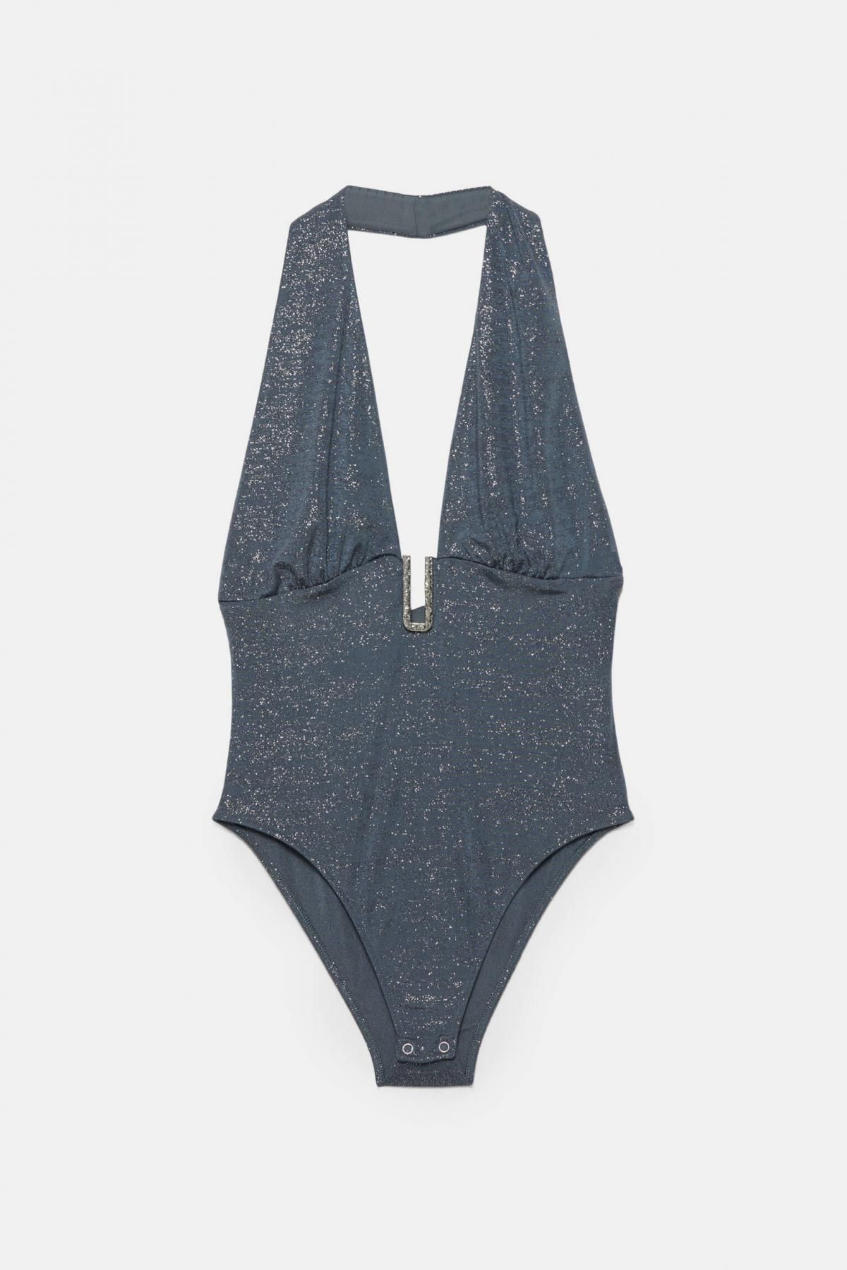풀앤베어 글리터 홀터넥 바디수트 7153/350 GREY - 상품 이미지