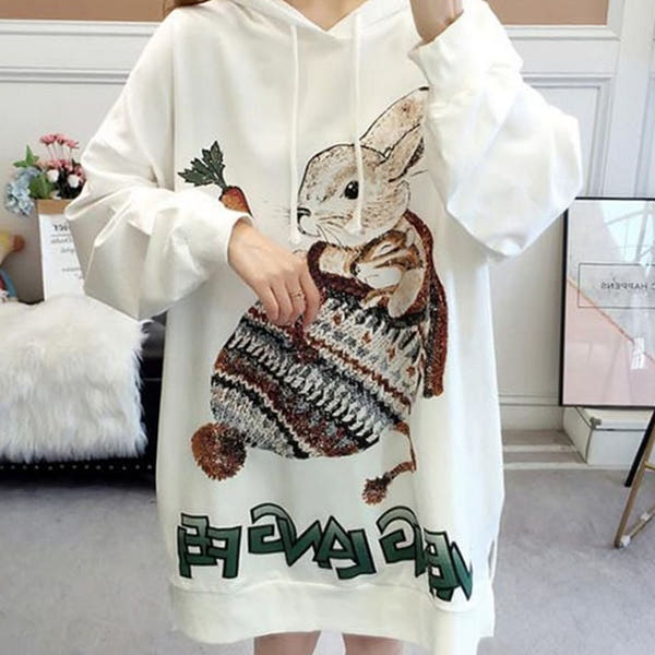 데일리 토끼 후드티 스타일링