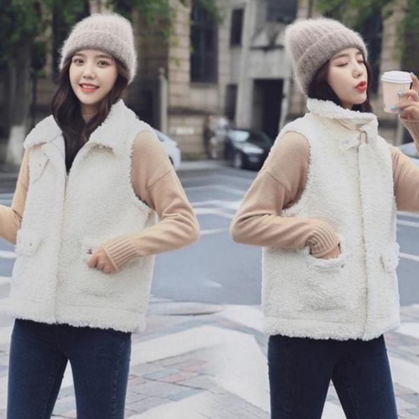 포근 여성 하이넥 조끼 데일리베스트 여성 양털 베스트 - 상품 이미지