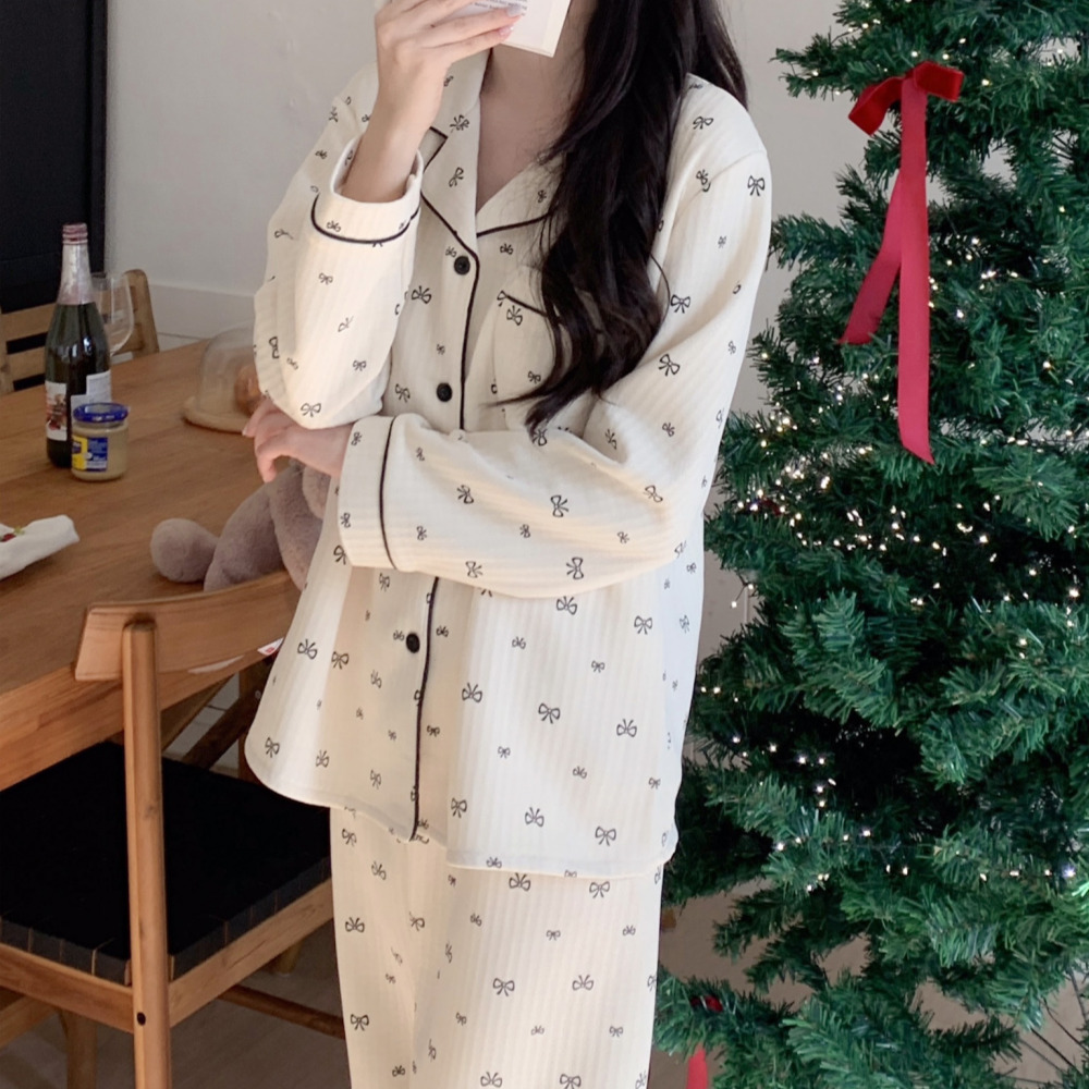 누빔잠옷 겨울파자마 기모잠옷 파자마파티 겨울 수면 크리스마스 홈웨어 세트 이미지 8