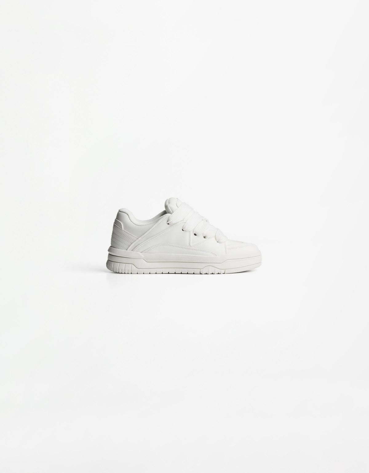 버쉬카 청키 트렌디 스케이터 로우탑 스니커즈 2411/664 WHITE - 상세 이미지 5