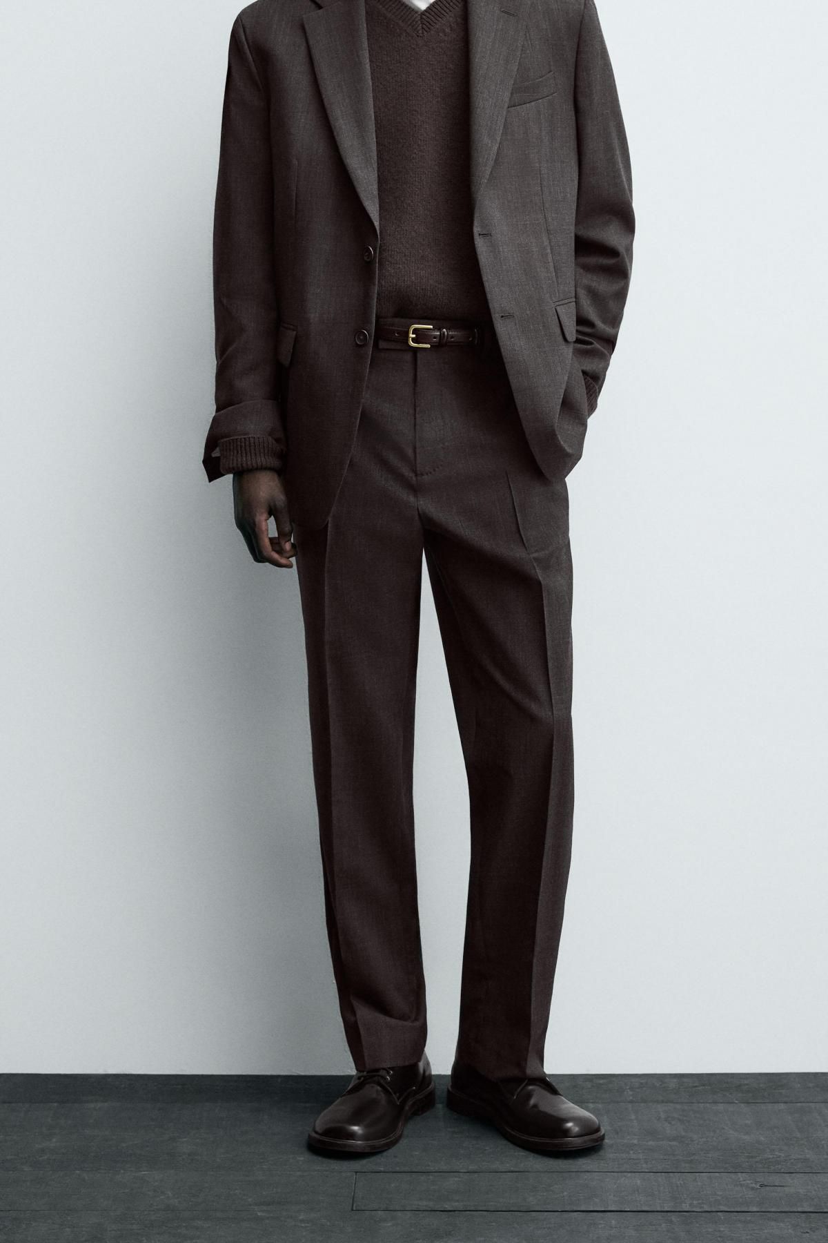 자라 클래식 울 정장 팬츠 9642/898 DARK BROWN - 상품 이미지