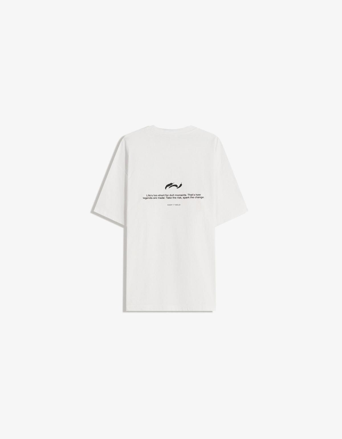 버쉬카 화이트 프린트 오버핏 반팔 티셔츠 8049/696 WHITE - 상세 이미지 2