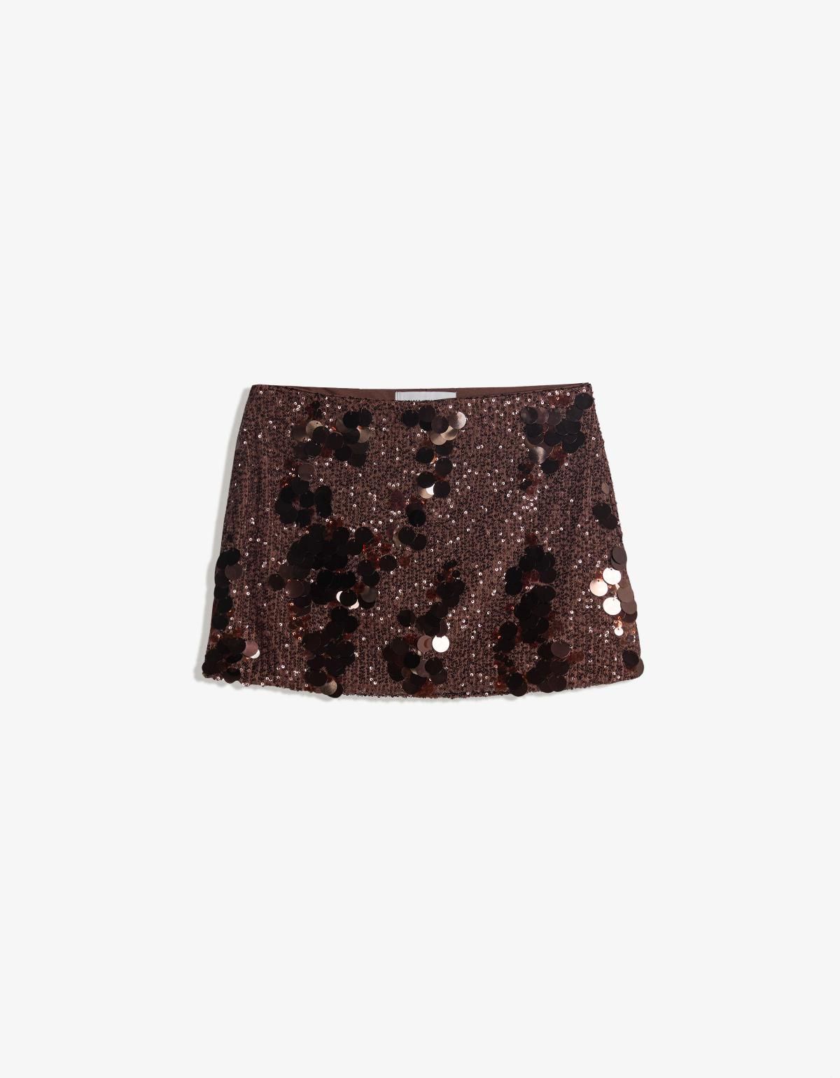 버쉬카 글리터 시퀸 미니 스커트 0043/662 BROWN - 메인 이미지