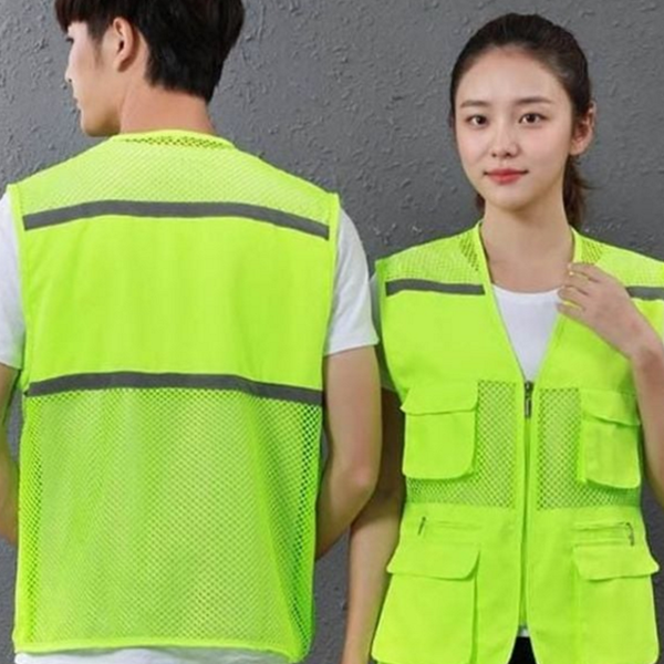 형광 작업용 조끼 야간 반사판 조끼 건설 안전 - 상품 이미지