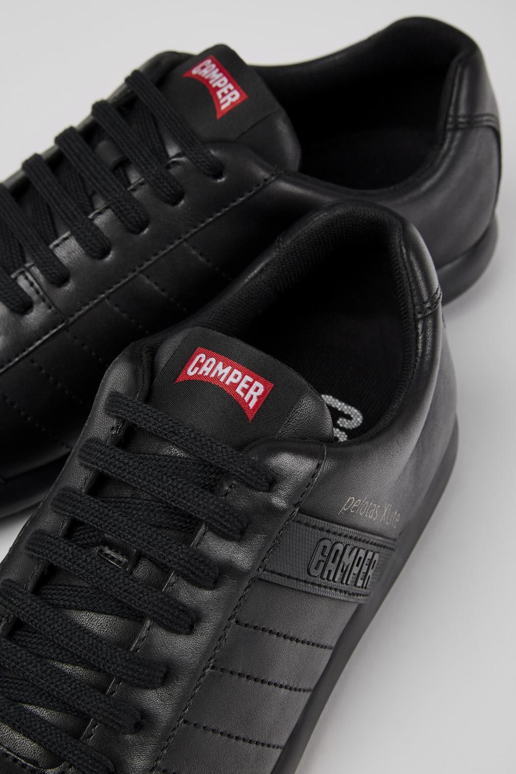 캠퍼 블랙 레더 컴포트 스니커즈 Pelotas XLite 18304-024 BLACK - 상세 이미지 2