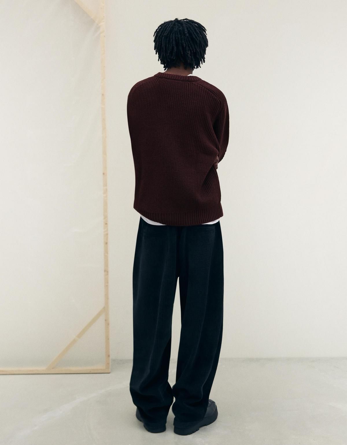버쉬카 버건디 울블렌드 펄 니트 스웨터 7318/623 BURGUNDY 이미지 6