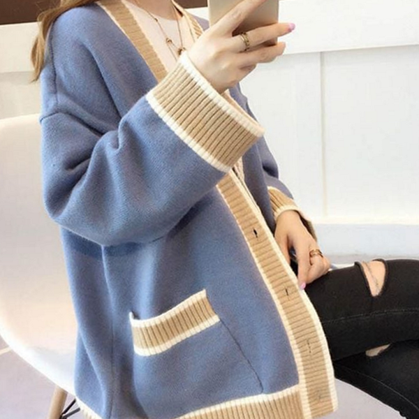 소프트 여성 가디건 브이넥 여자 가디건 데일리 베이직 - 상품 이미지