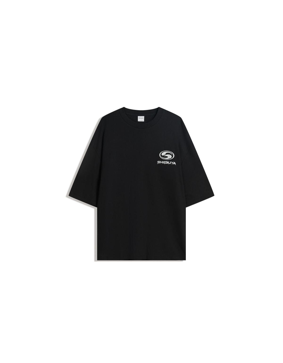 버쉬카 블랙 박시핏 그래픽 프린트 반팔 티셔츠 8062/116 BLACK - 상세 이미지 3