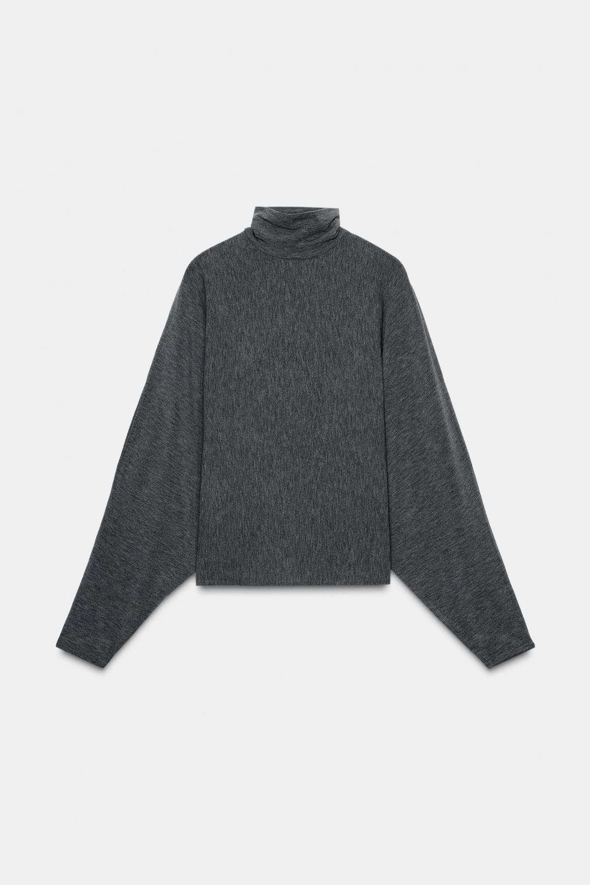 자라 베이직 하이넥 긴팔 티셔츠 5578/455 GREY - 상품 이미지
