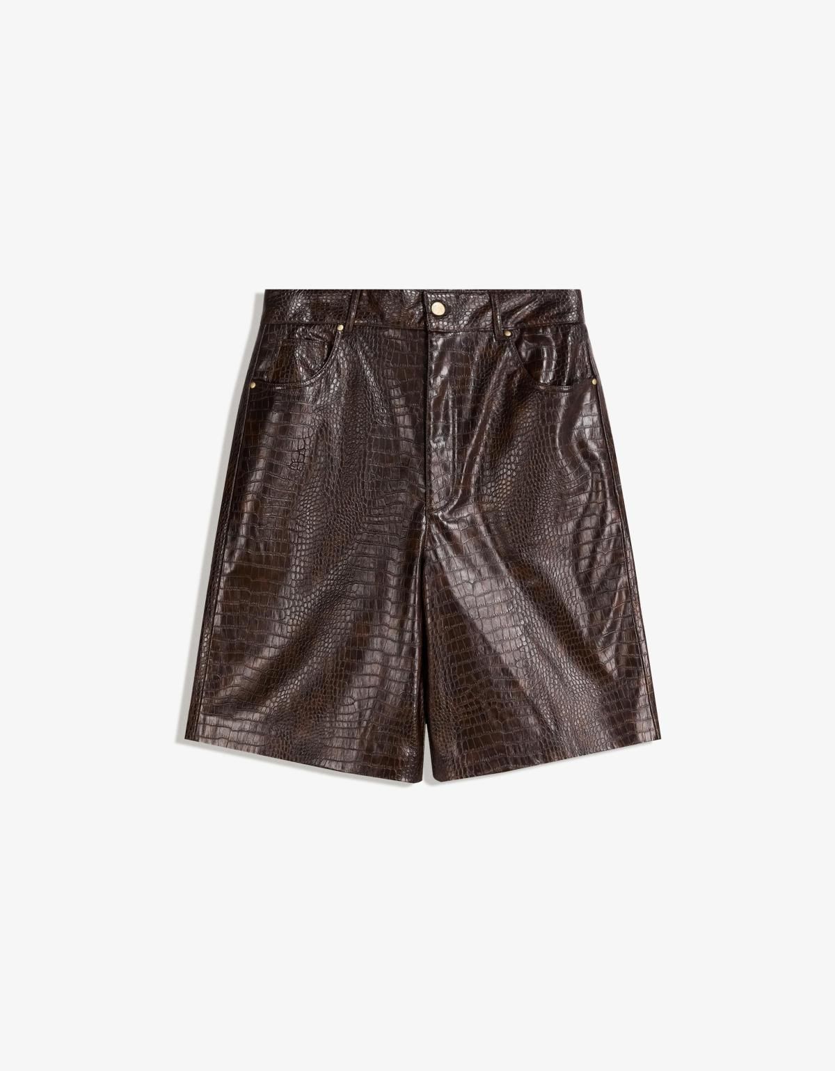 버쉬카 레더 이펙트 와이드 쇼츠 8439/710 BROWN - 상세 이미지 4