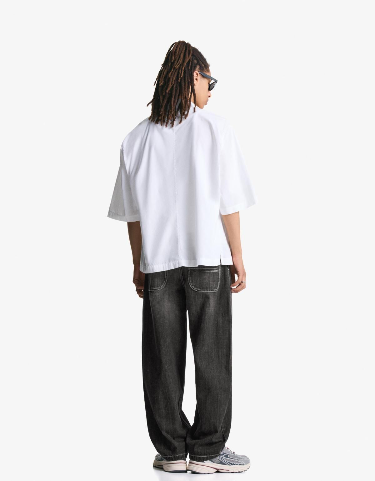 버쉬카 스트리트 와이드핏 스케이터 데님 팬츠 5350/211 BLACK - 상세 이미지 5