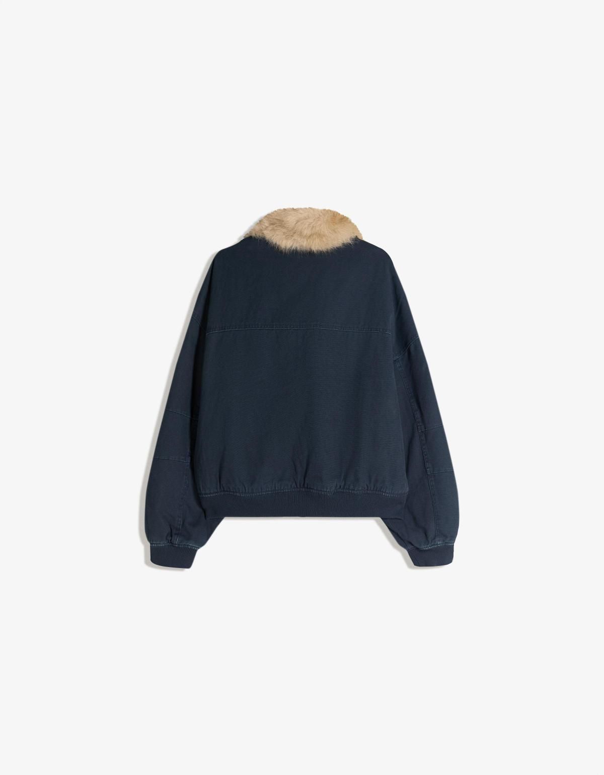 버쉬카 퍼 카라 블루종 재킷 6805/073 NAVY - 상세 이미지 2