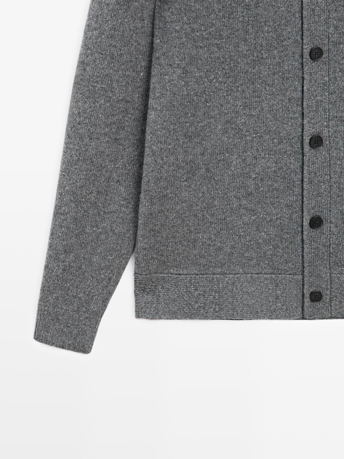 마시모두띠 프리미엄 울 폴로 카라 니트 가디건 1075/222 ANTHRACITE GREY 이미지 8