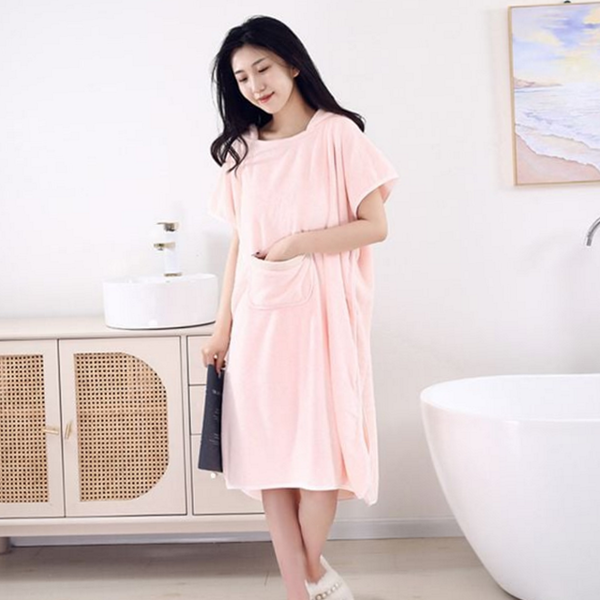 부드러운 원피스 샤워 가운 극세사 여성 샤워 가운 수면 - 상품 이미지