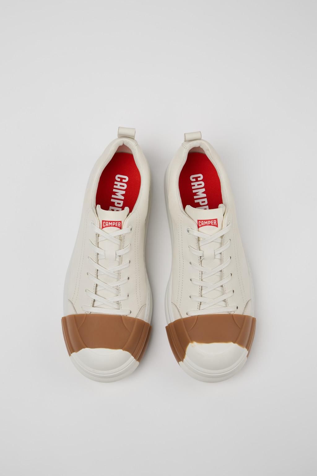 캠퍼 화이트 가죽 로우탑 스니커즈 Junction Runner K100978-006 WHITE - 상세 이미지 4