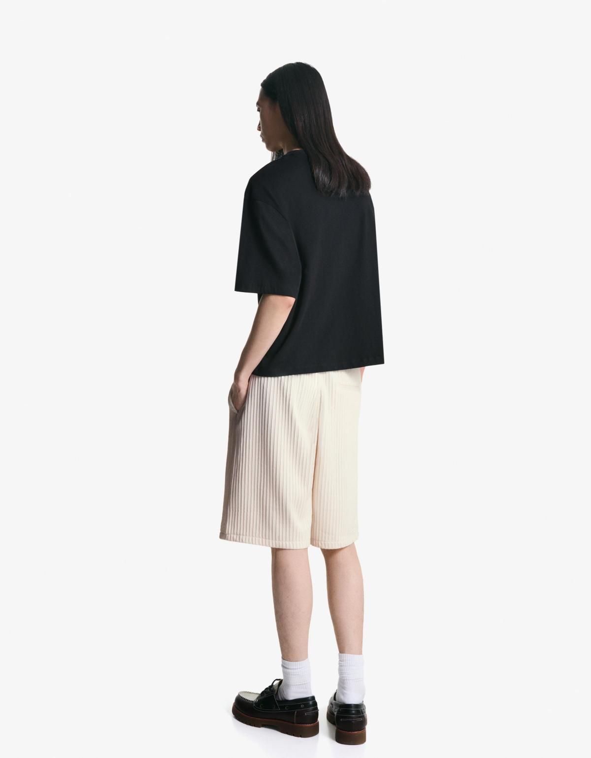 버쉬카 플리츠 아이보리 스케이터 반바지 8435/662 OFF WHITE - 상세 이미지 4