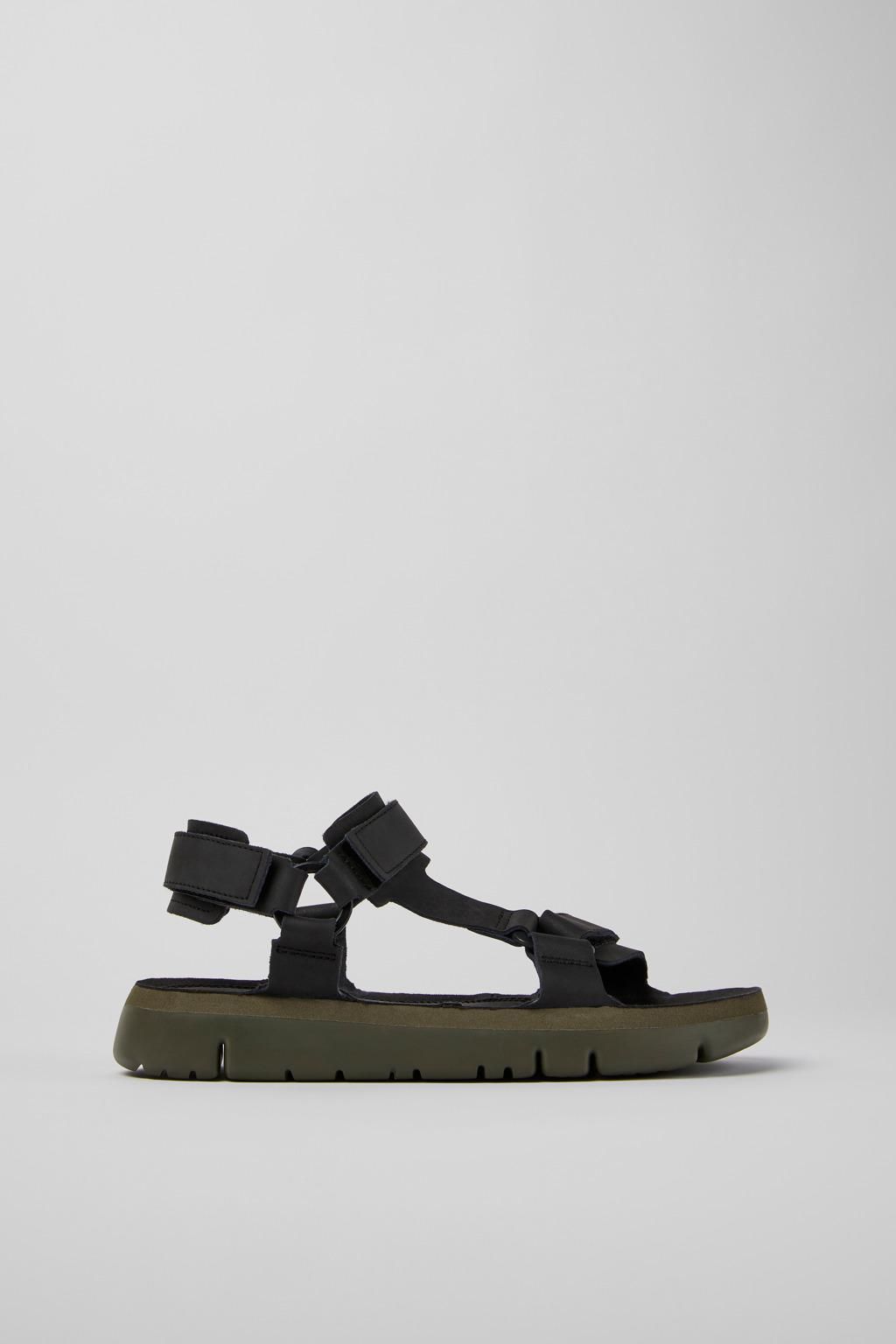 캠퍼 블랙 레더 스트랩 샌들 Oruga K100416-020 BLACK - 메인 이미지
