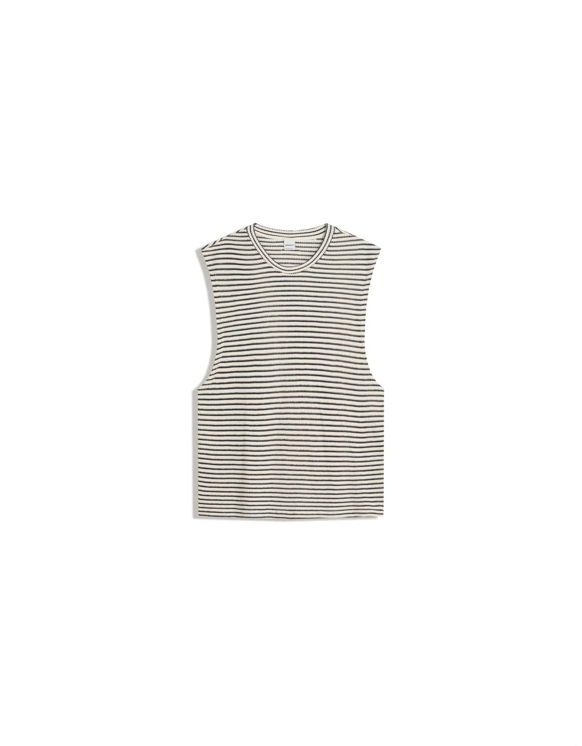 버쉬카 스트라이프 박시핏 민소매 티셔츠 8027/169 WHITE - 상세 이미지 2