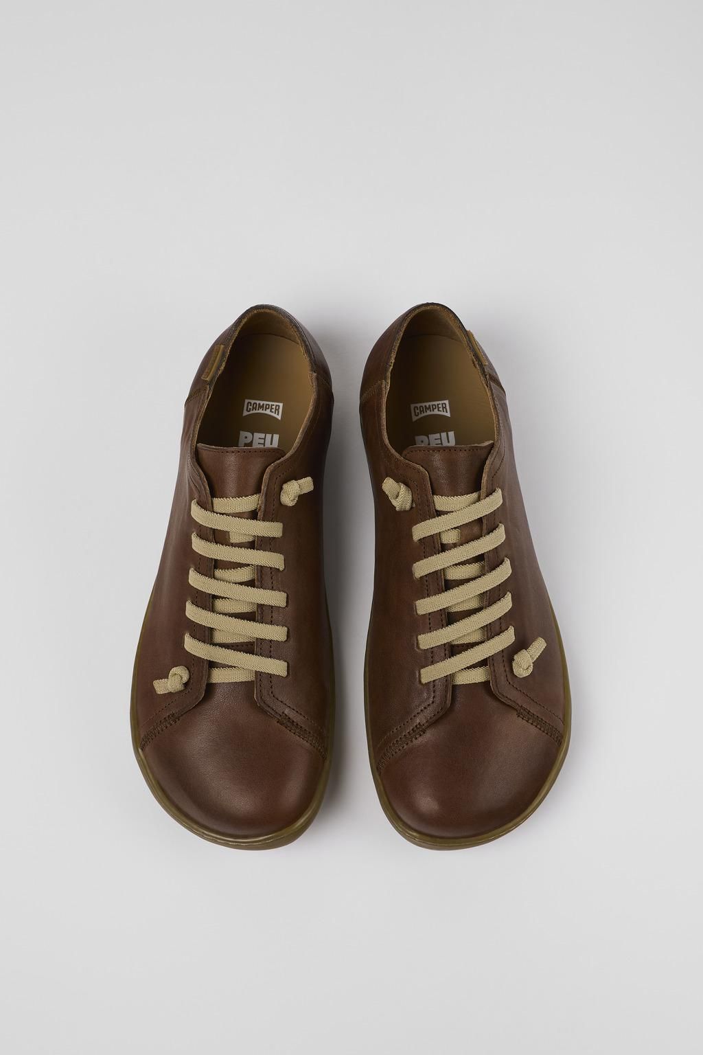 캠퍼 브라운 베지터블 레더 남성 스니커즈 Peu 17665-283 BROWN - 상세 이미지 4