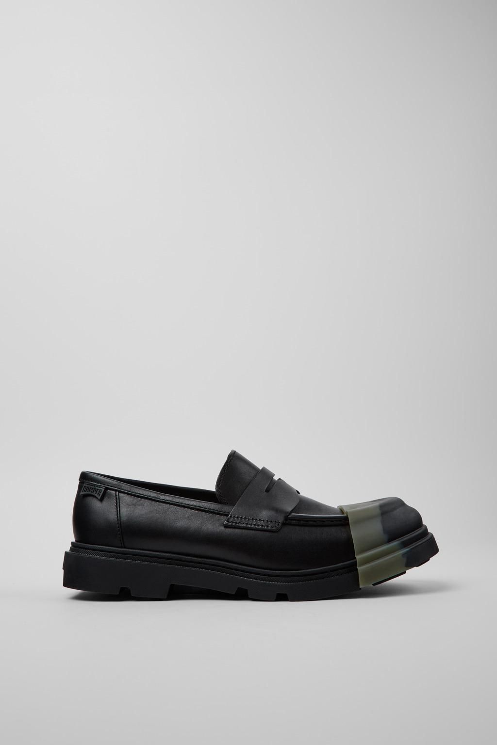 캠퍼 블랙 레더 모카신 Junction K100956-006 BLACK - 메인 이미지