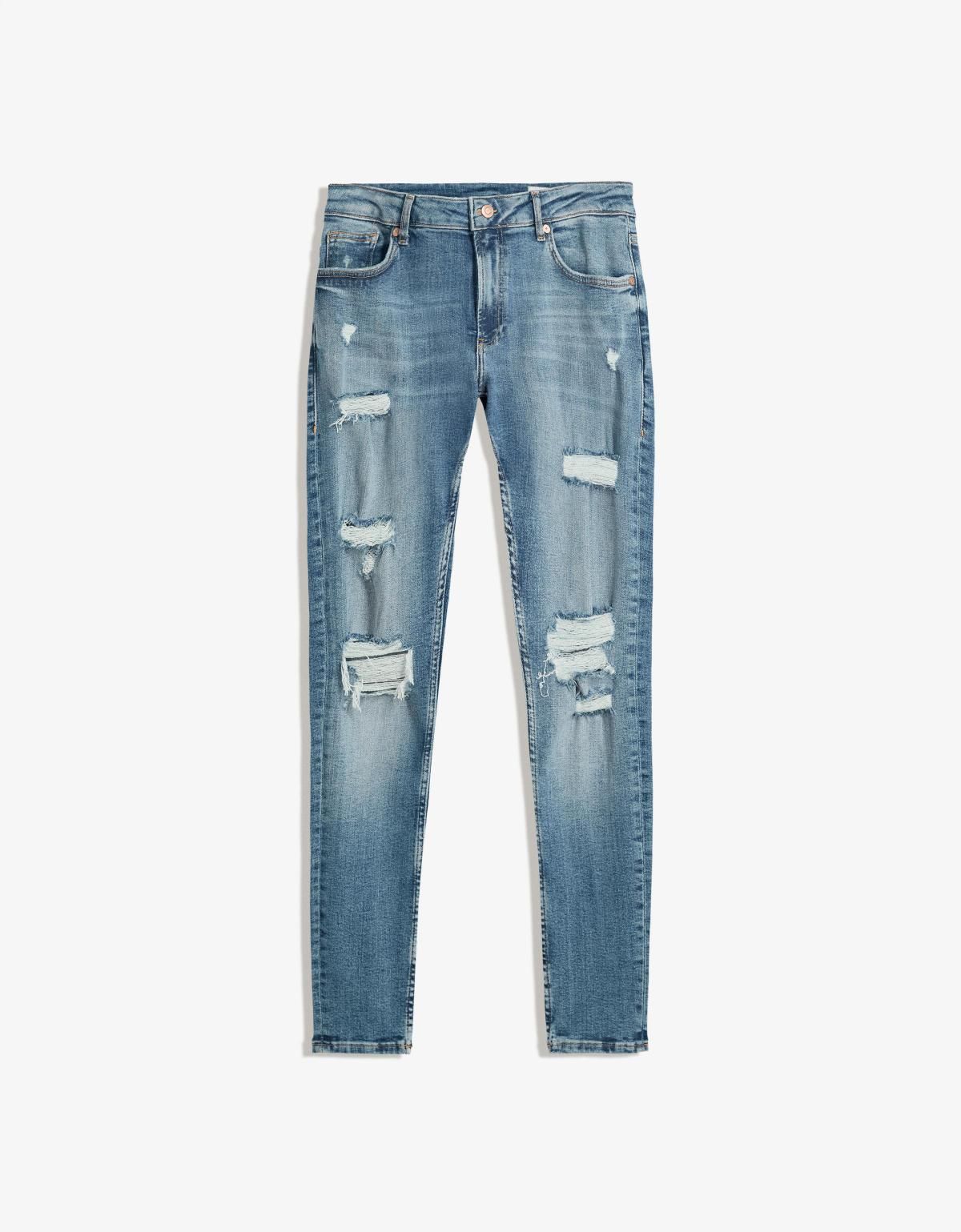버쉬카 데미지 슈퍼 스키니 데님 진 5343/171 LIGHT BLUE - 상세 이미지 2
