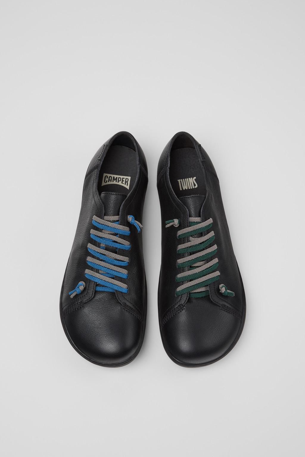 캠퍼 블랙 레더 캐주얼 스니커즈 Twins 17665-304 BLACK - 상세 이미지 4