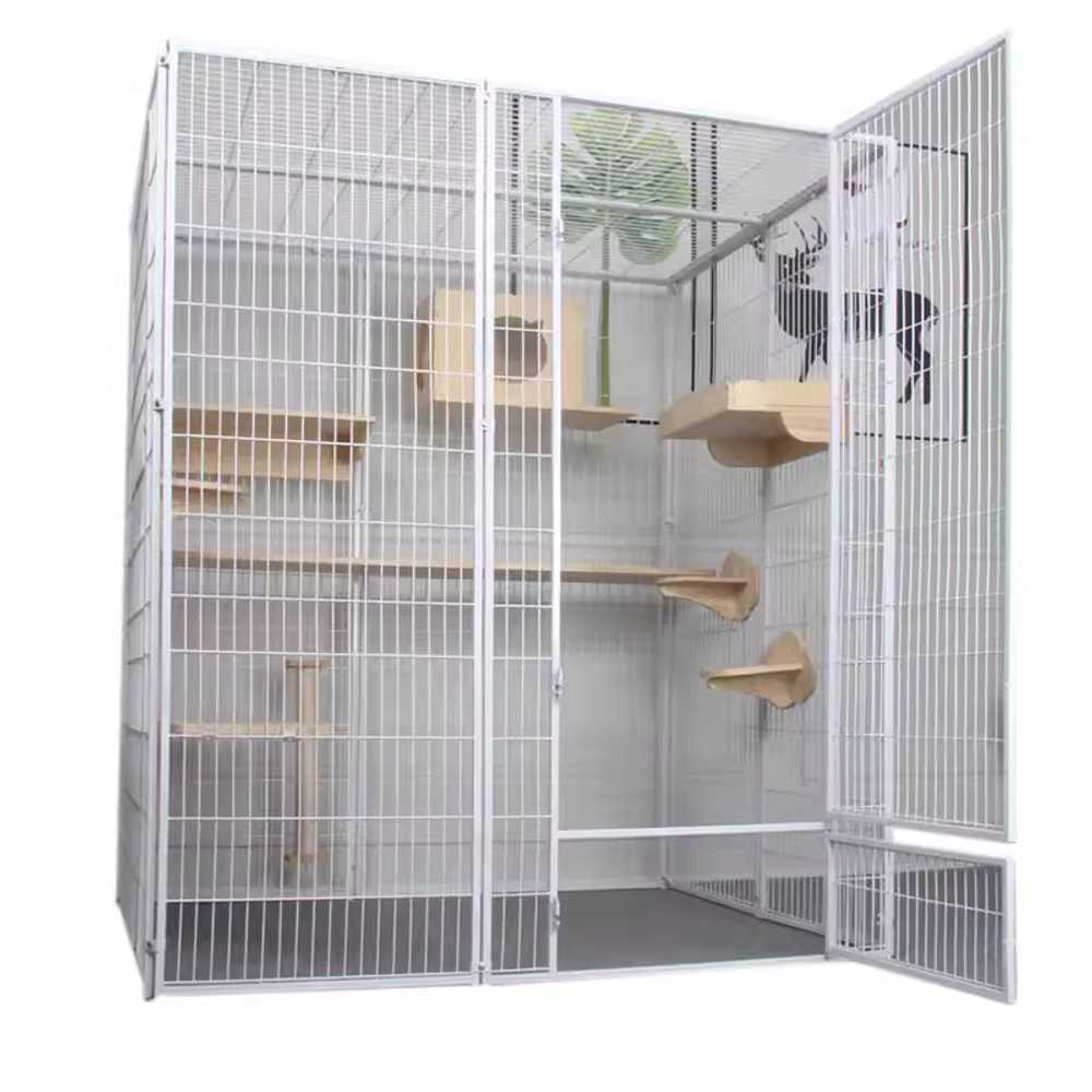 대형 철제 케이지 고양이 전용 넓은 실내 하우스 93x63x150cm - 상품 이미지