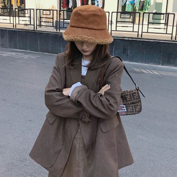 방한 겨울 벙거지 모자 데일리 여성 겨울 모자 안감퍼 - 상품 이미지